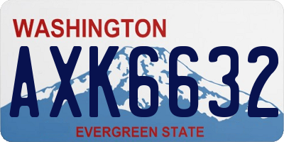 WA license plate AXK6632
