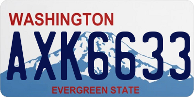 WA license plate AXK6633