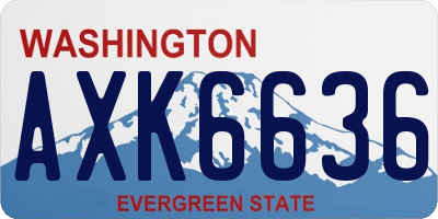 WA license plate AXK6636