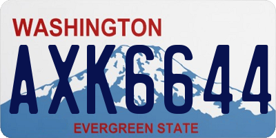 WA license plate AXK6644