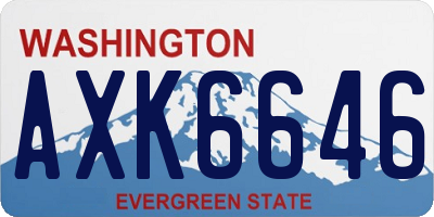 WA license plate AXK6646