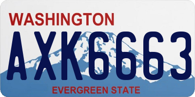 WA license plate AXK6663