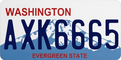 WA license plate AXK6665