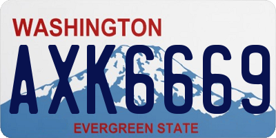 WA license plate AXK6669