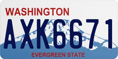 WA license plate AXK6671