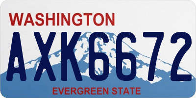 WA license plate AXK6672