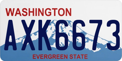 WA license plate AXK6673