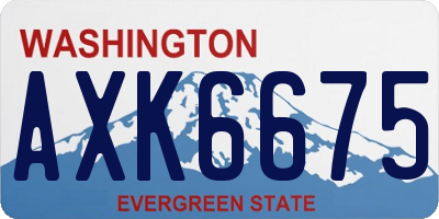 WA license plate AXK6675