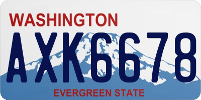 WA license plate AXK6678