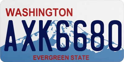 WA license plate AXK6680
