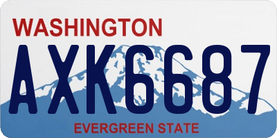 WA license plate AXK6687