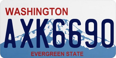 WA license plate AXK6690