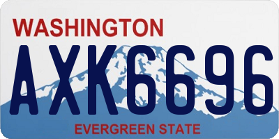 WA license plate AXK6696