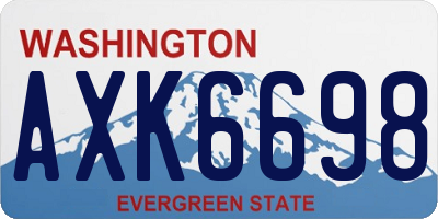 WA license plate AXK6698