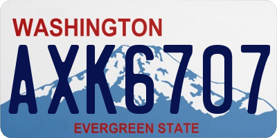 WA license plate AXK6707
