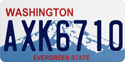 WA license plate AXK6710