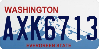 WA license plate AXK6713