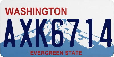 WA license plate AXK6714