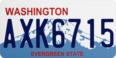 WA license plate AXK6715