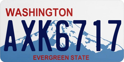 WA license plate AXK6717