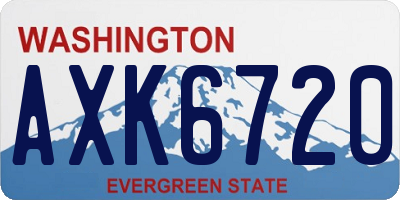 WA license plate AXK6720