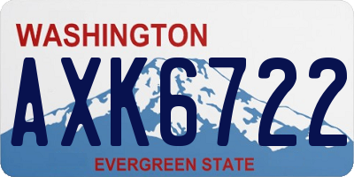 WA license plate AXK6722