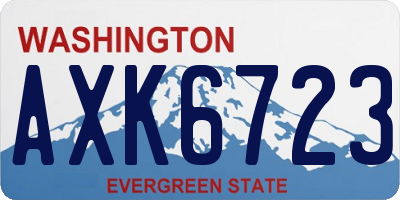 WA license plate AXK6723