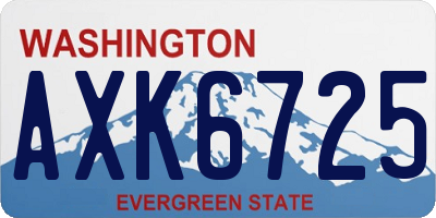WA license plate AXK6725