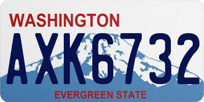 WA license plate AXK6732