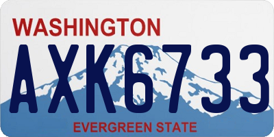 WA license plate AXK6733