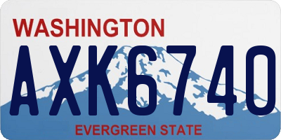 WA license plate AXK6740