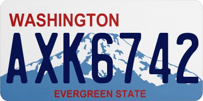 WA license plate AXK6742