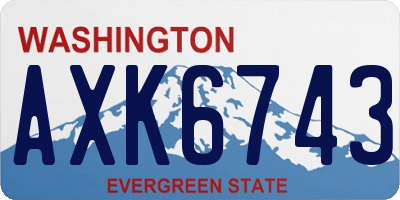 WA license plate AXK6743