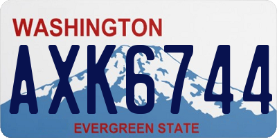 WA license plate AXK6744