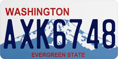WA license plate AXK6748