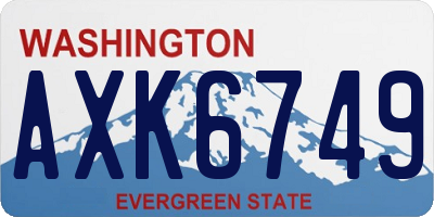WA license plate AXK6749