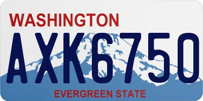 WA license plate AXK6750