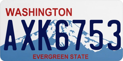 WA license plate AXK6753