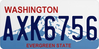 WA license plate AXK6756