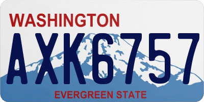 WA license plate AXK6757