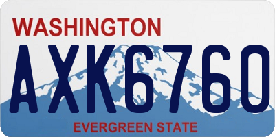 WA license plate AXK6760