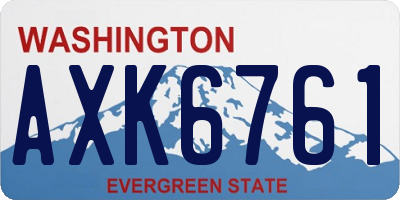 WA license plate AXK6761