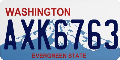 WA license plate AXK6763