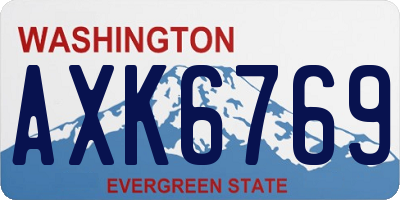 WA license plate AXK6769