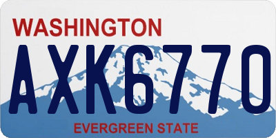 WA license plate AXK6770