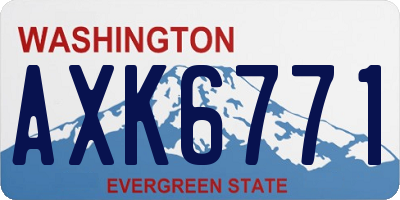 WA license plate AXK6771