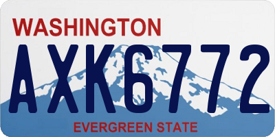 WA license plate AXK6772