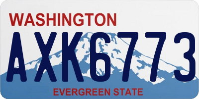 WA license plate AXK6773
