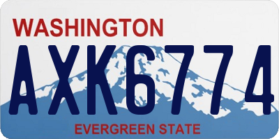 WA license plate AXK6774