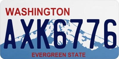 WA license plate AXK6776